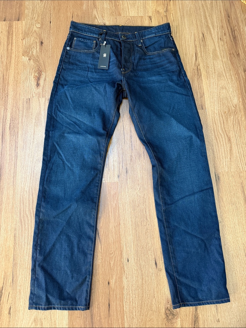 G-Star Dark Blue Straight Jeans, 32x32, NWT